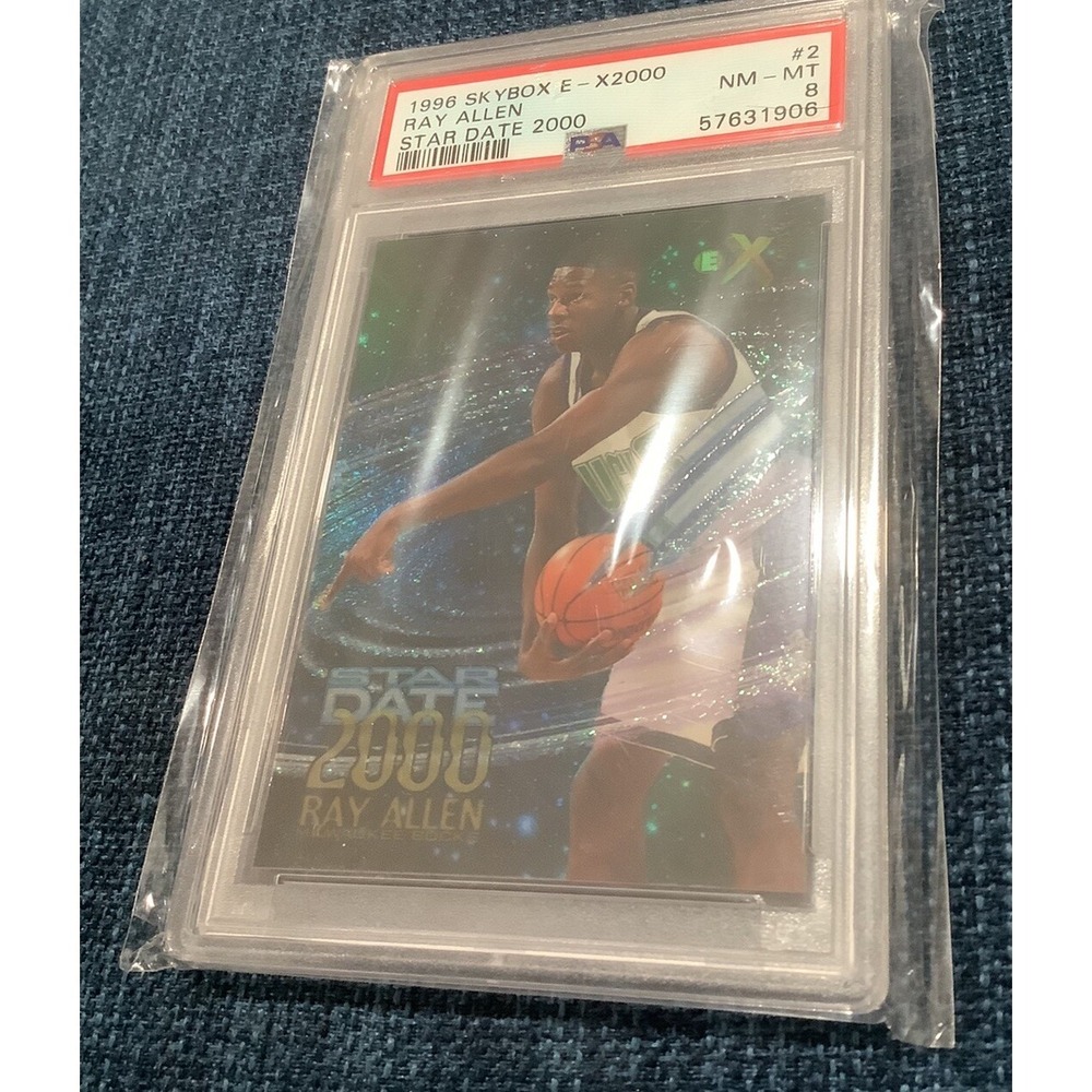 1996 Skybox E-X2000 Ray Allen Star Date 2000 Rookie RC #2 PSA 8 NM-MT HOF Bucks